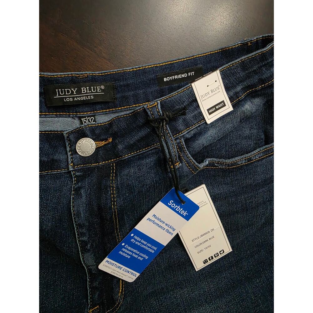 NWT Judy Blue Boyfriend Fit High Waist Jeans Size 32 - Picture 3 of 5